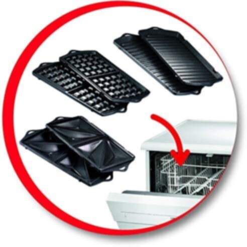 MOULINEX | Breaktime Sandwich Maker 3 in 1 700W Non-Stick Red Plastic | SW612543