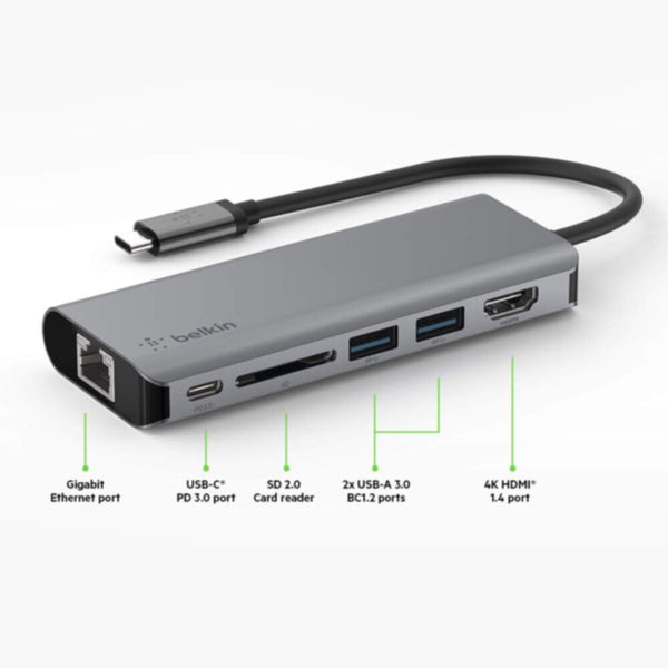 BELKIN | Usb C Multiport Adapter 6In1.Mac And Windows Compatible | AVC008btSGY