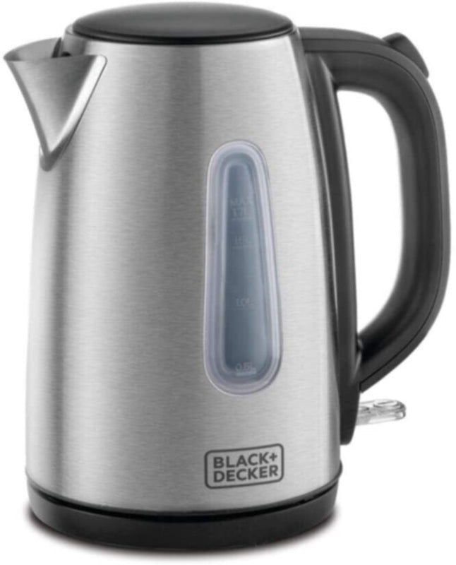 BLACK + DECKER | Concealed Coil Stainless Steel Kettle, Auto Shut Off + Boil Dry Protection 1.7Ltr | JC450-B5