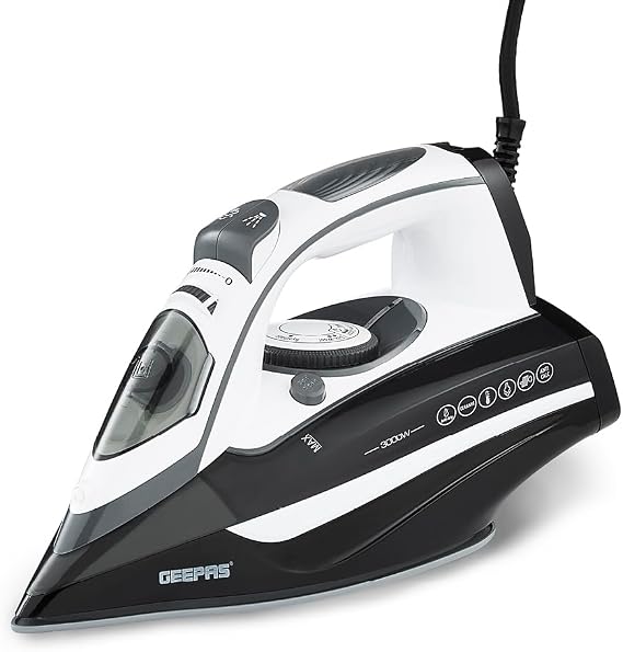 GEEPAS | Ceramic Steam Iron 3000W Powerful Iron with 480ml Water Tank | GSI24025