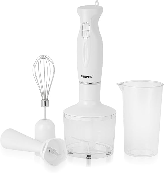 GEEPAS | 200W Hand Blender Set 2 Speed Detachable Stick Blender & Whisk | GHB6144