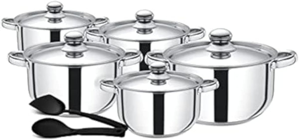 ROYALFORD | 12 Pieces Stainless Steel Cookware Set - Silver | Rf9352