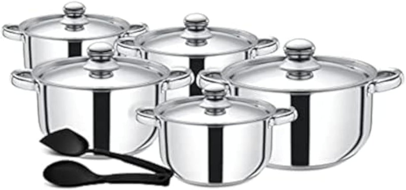 ROYALFORD | 12 Pieces Stainless Steel Cookware Set - Silver | Rf9352