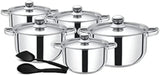 ROYALFORD | 12 Pieces Stainless Steel Cookware Set - Silver | Rf9352