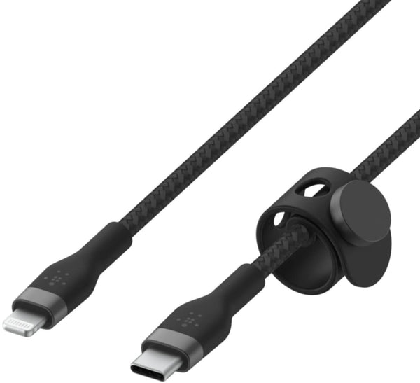 BELKIN | BOOSTâ†‘CHARGE Pro Flex 15W Usb-C Braided Silicone with Lightning 3M Black for Iphone & Ipad | CAA011BT3MBK