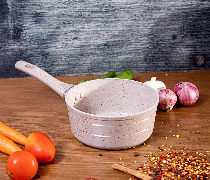 ROYALFORD | 16cm Marble Coated Smart Saucepan Beige | RF9473BGE