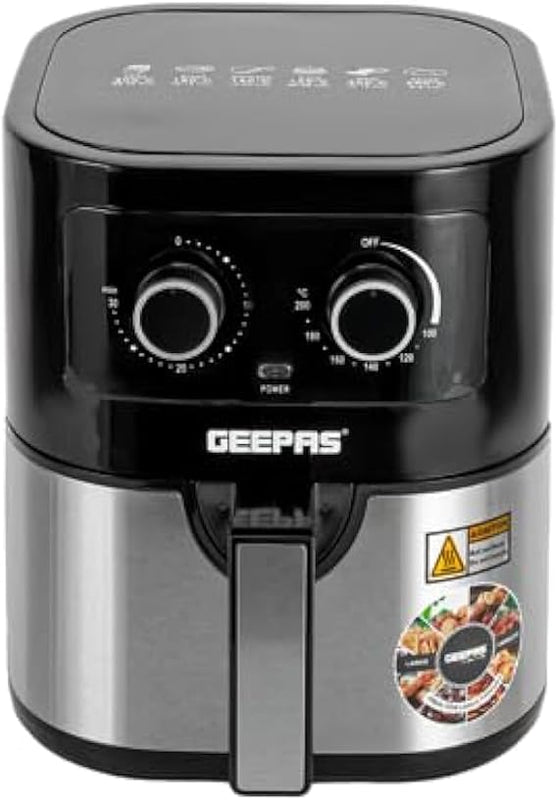 GEEPAS | Air Fryer 4.5 Ltrs Pot with Rack Vortex Air Frying | GAF37541