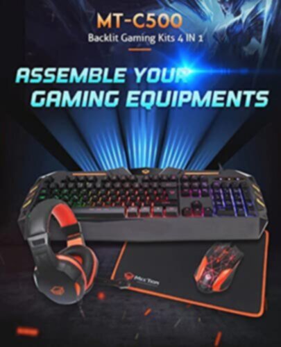 MEETION | Backlit Gaming Combo Kits 4 in 1 C500 (Keyboard/Mouse/Headphone/Mouse Pad) | MT-C500