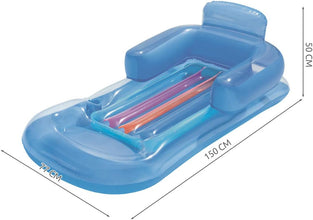 BESTWAY | Air Beach Mattress With Backrest And Armrests Silver 1.61mx84cm | BES115TOY00272