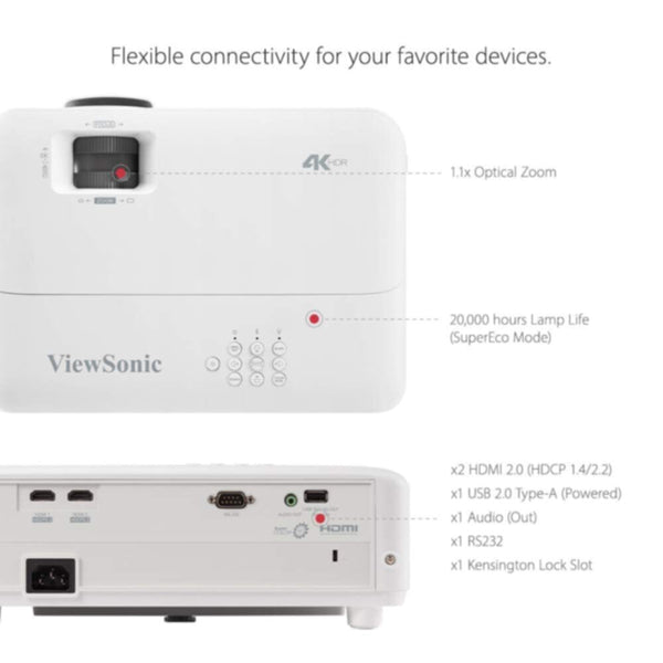 VIEWSONIC | 3200 ANSI Lumens 4K Home Projector | PX701-4K