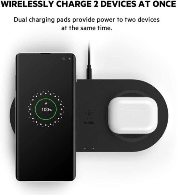 BELKIN | BOOST CHARGEâ„¢ Dual Wireless Charging Pads 10W Black | WIZ002myBK
