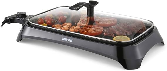GEEPAS | 1600W Electric Barbeque Grill Adjustable Thermostat | Gbg63040