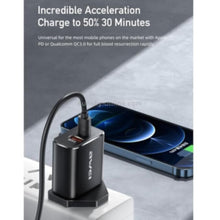 AWEI | Dual Output Fast Charging Power Adapter Black | PD81-UK