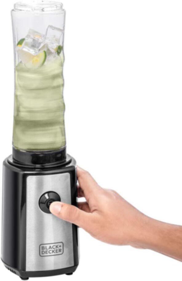 BLACK + DECKER | Personal Compact Sports Blender And Smoothie Maker 500ml 300W Black/Silver/Clear | SBX300-B5