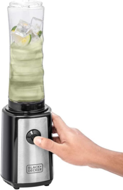 BLACK + DECKER | Personal Compact Sports Blender And Smoothie Maker 500ml 300W Black/Silver/Clear | SBX300-B5