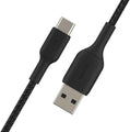 BELKIN | Boost Charge Braided USB-C to USB-A Cable (15cm / 6in, Black) | CAB002bt2MBK