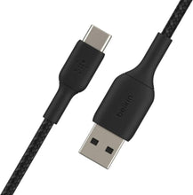 BELKIN | Boost Charge Braided USB-C to USB-A Cable (15cm / 6in, Black) | CAB002bt2MBK