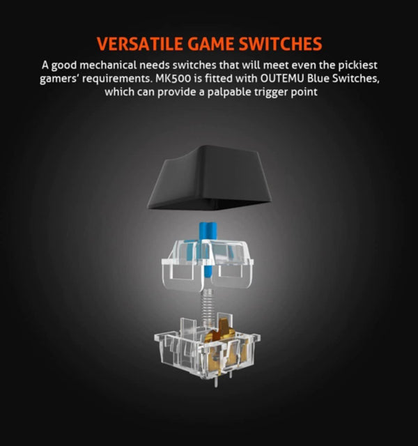 MEETION | Colorful Adjustable Rainbow Backlight Mechanical Gaming Keyboard | MT-MK500