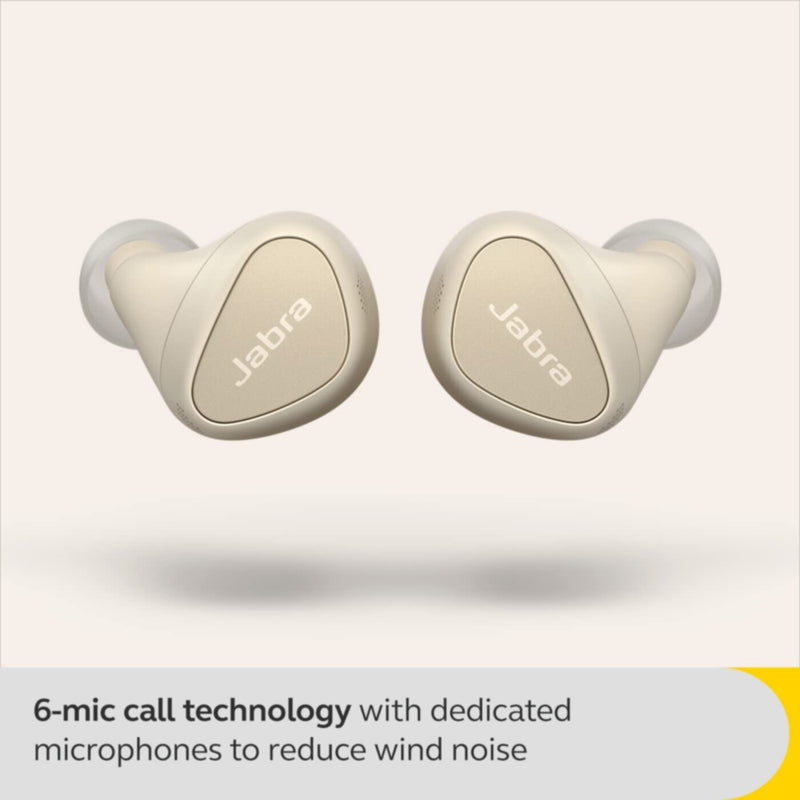 JABRA | Elite 5 True Wireless In-Ear Headphones with Active Noise Cancellation Gold Beige | 100-99181001-60