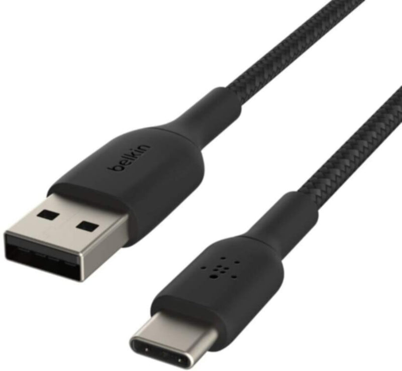 BELKIN | Boost Charge Braided USB-C to USB-A Cable (15cm / 6in, Black) | CAB002bt2MBK