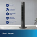 PHILIPS | 5000 Series Bladeless Technology Tower Fan with Touchscreen Panel and Remote Control Black | CX5535/11