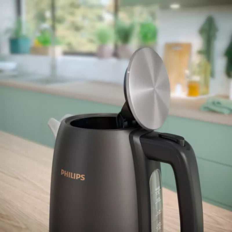 PHILIPS | 5000 Series Electric Metal Kettle 1.7Ltr 2200W Black & Copper | HD9352/31