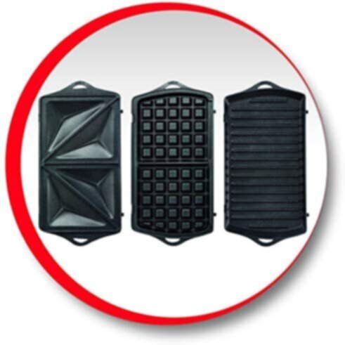 MOULINEX | Breaktime Sandwich Maker 3 in 1 700W Non-Stick Red Plastic | SW612543