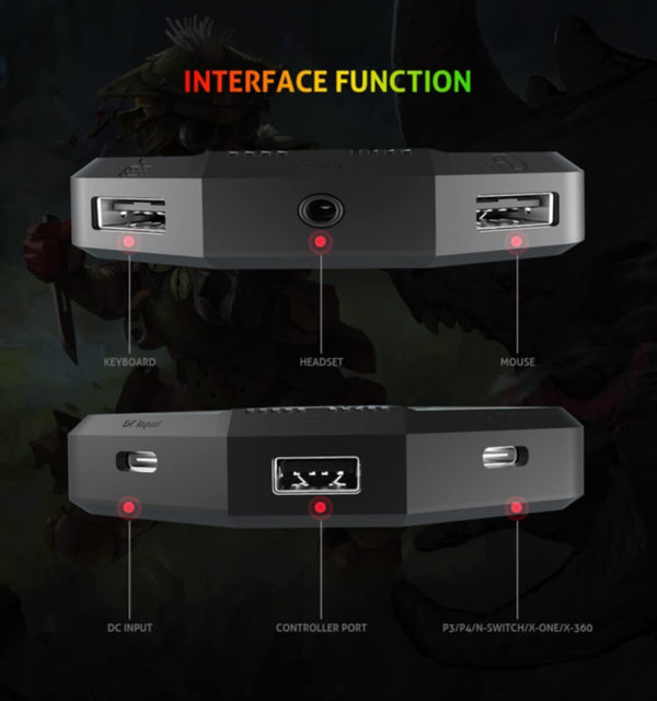 MEETION | Game Keyboard Mouse Converter Adapter for N-Switch, X-BOX ONE, PS4, PS3, XBOX-360 | MT-AP015