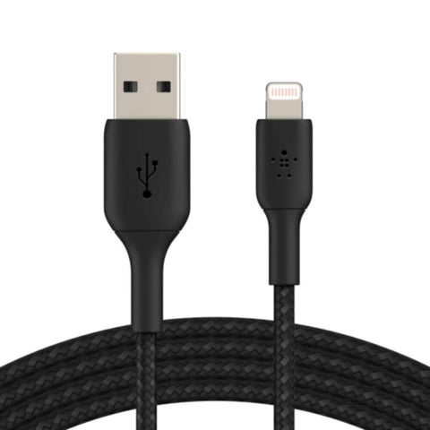 BELKIN | Boost Charge Braided Lightning to USB-A Cable (15cm / 6in, Black) | CAA002bt1MBK