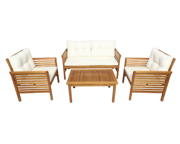 GRANDALA | Lorenda Set- 4Person Garden Wood Sofa Set, K/D
