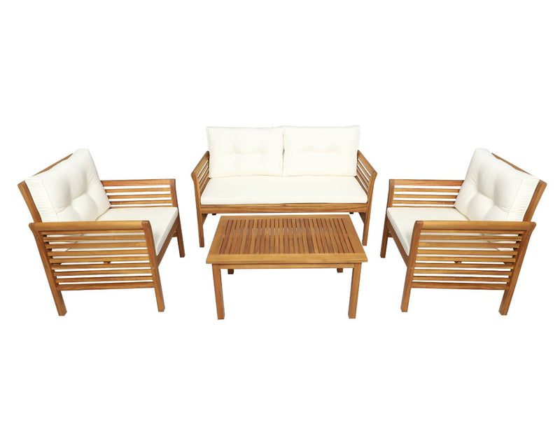 GRANDALA | Lorenda Set- 4Person Garden Wood Sofa Set, K/D