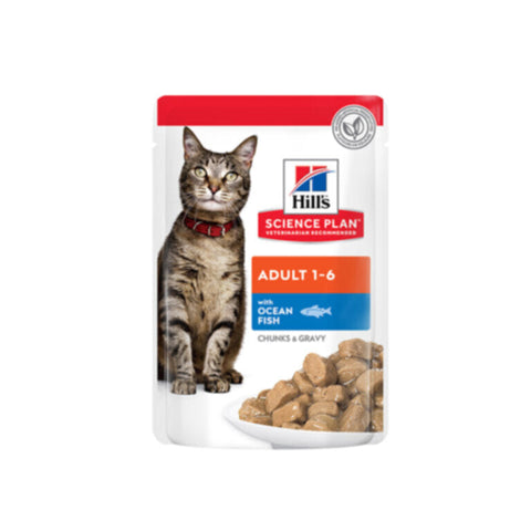 HILL'S | Science Plan Tender Chunks In Gravy Adult Wet Cat Food Ocean Fish (Pouches) 85G