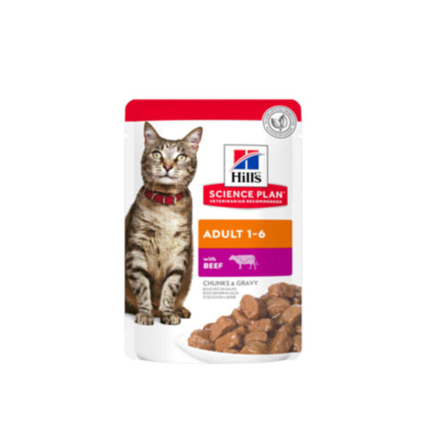 HILL'S | Science Plan Adult Wet Cat Food Beef Pouches 85G