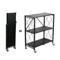 Kitchen Multifunctional Folding 3 Shelf-Black 35x70x85cm | 539