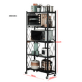 Kitchen Multifunctional Folding 5 Shelf Black 70x35x160Â cm | 539 4 bl