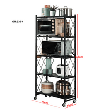 Kitchen Multifunctional Folding 5 Shelf Black 70x35x160Â cm | 539 4 bl