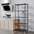 Kitchen Multifunctional Folding 5 Shelf Black 70x35x160Â cm | 539 4 bl