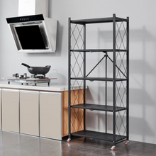 Kitchen Multifunctional Folding 5 Shelf Black 70x35x160Â cm | 539 4 bl