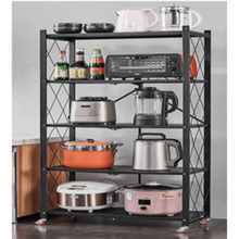 Kitchen Multifunctional Folding 5 Shelf Black 70x35x160Â cm | 539 4 bl