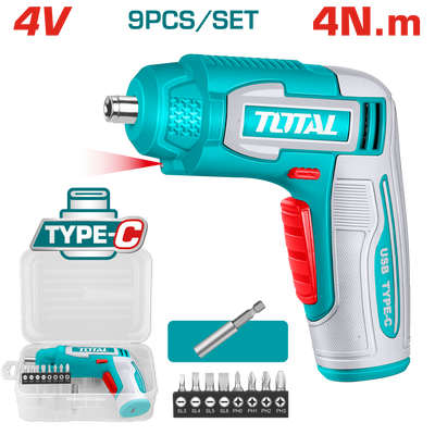 TOTAL | 4V Cordless Screwdriver | TSDLI0458