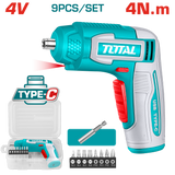 TOTAL | 4V Cordless Screwdriver | TSDLI0458