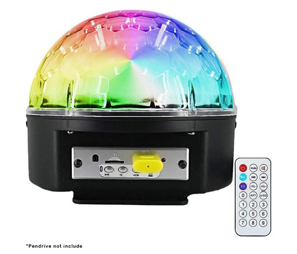 Disco LED Stage Light Crystal Magic Ball Lamp, Portable Wireless Bluetooth Speaker, Auto Flash Rotating RGB Strobe Light | JPO6504