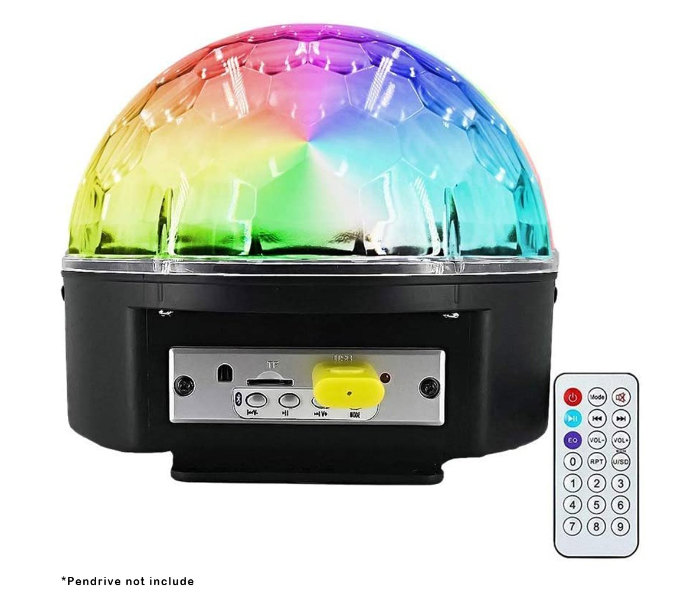 Disco LED Stage Light Crystal Magic Ball Lamp, Portable Wireless Bluetooth Speaker, Auto Flash Rotating RGB Strobe Light | JPO6504