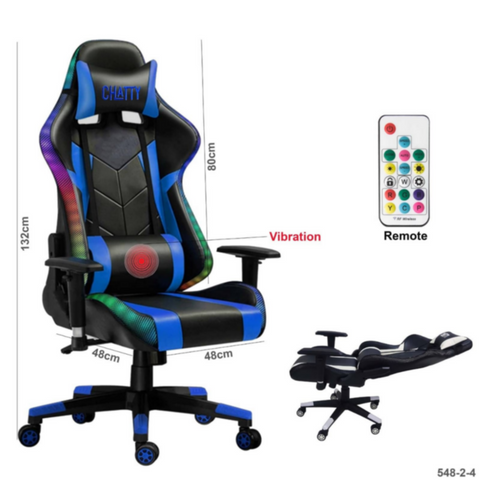 Adjustable Comfortable Luxury RGB Gaming Chair Blue | 548-2-4