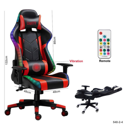 Adjustable Comfortable Luxury RGB Gaming Chair Red | 548-2-4