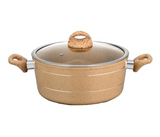 ROYALFORD | 28cm Marble Smart Casserole with Glass Lid Beige | RF9470BGE