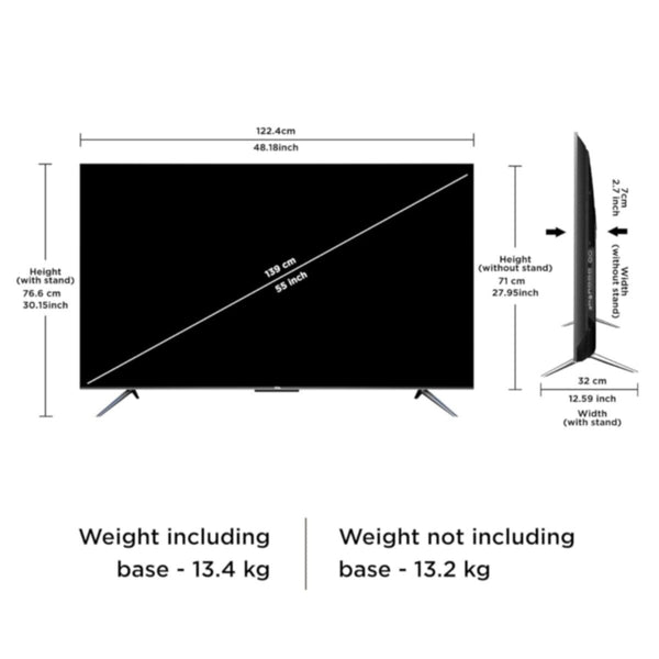 TCL | 55" 4K Ultra HD Smart QD-Mini LED Google TV 139CM | 55C755
