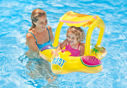 INTEX | Yellow Kiddie Inflatable Pool Float w/ Sunshade | 42156573