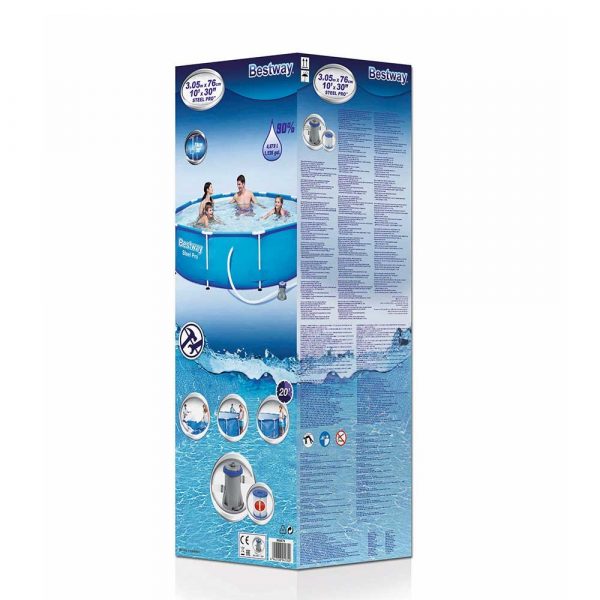 BESTWAY | Steel Pro Pool Swimming Pool Set Above Ground Round Paddling 56679 3.05mX76cm | BES115TOY01896