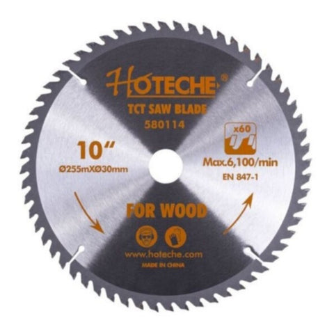 HOTECHE | T.C.T Saw Blade For Wood 255mmx30mmx60T | 580114